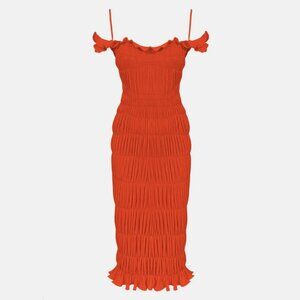 Georgia Hardinge Indra Dress | 12   Red Orange